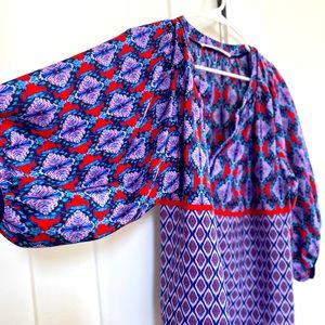 Anthropologie balloon-sleeve boho blouse